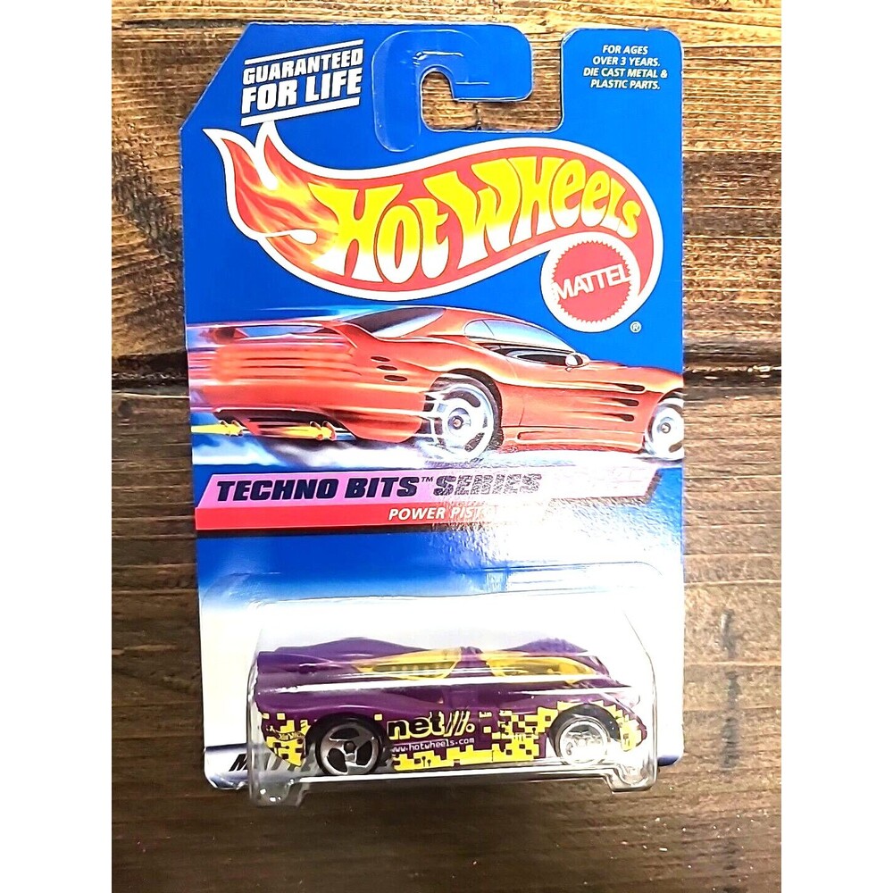Vintage NOS Hot Wheels Techno Bits Series  2/4 Power Pistons Purple Yellow #690